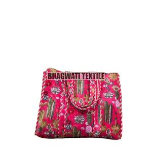 Meilleure vente Sac fourre-tout matelassé en velours imprimé floral fait à la main Beau sac à provisions Grand sac fourre-tout pour femme - Product Image 3