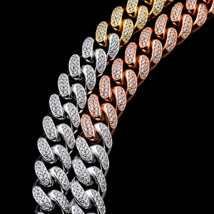 New Arrival 18K <b>Solid</b> Gold Moissanite Cuban Link Chain <b>Necklace</b> Hip Hop Style Unisex Everyday Wear Full Iced Designer Man Chain - Product Image 5