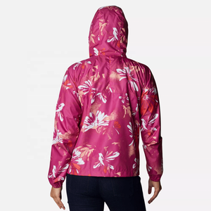 Women's Floral Print Windbreaker <b>Jacket</b> <b>Lightweight</b> Hooded Outdoor Waterproof Sportswear Casual Zipper Coat Plus Size 2026 New - Product Image 3