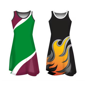 Wholesale Supplier Silk Screen Printed Breathable Quick Dry Tennis <b>Dress</b> for Women <b>Custom</b> Logo 4-Way Stretch Netball Uniform - Product Image 2