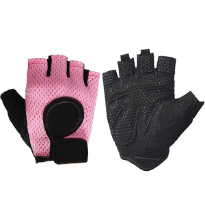 Gym Fitness Gloves Genuine Leather Palm Breathable Mesh Back Non <b>Slip</b> Grip Weightlifting Training - Product Image 1
