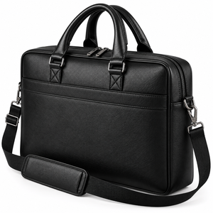 Sac à bandoulière en cuir personnalisé pour ordinateur portable, mallette de bureau exécutive, sac messager unisexe en cuir sur mesure pour entreprises - Product Image 4