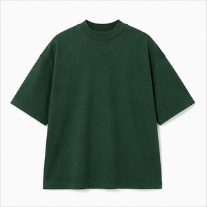Camisetas Oversize Personalizadas al por Mayor para Hombre, Verde Bosque Oscuro, Lisas, con Hombros Caídos, Cuello Redondo, Manga Corta, Ajuste Holgado, Estilo Urbano - Product Image 1