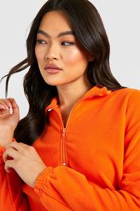 Sweat-shirt demi-zip en micro polaire pour femme, coupe décontractée, pull décontracté, fournisseur d'articles de vêtements OEM en gros, sweats à capuche pour femme - Product Image 4