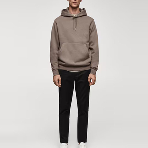 Outdoor Winter Use Men's Thermal Hoodies-Solid Pattern Plain Dyed Fleece Fabric Customizable Design & Breathable - Product Image 2