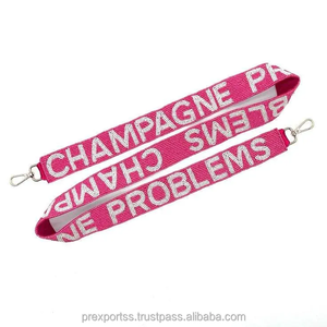 Trendy Fabric <b>Strap</b> With Raised CGM Text Orange White Purple Pattern Fashionable Handle Accessory - Product Image 4