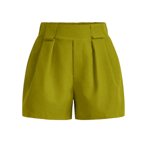 Pantalones Cortos Bermuda Casuales para Mujer, Corte Holgado, Transpirables, de Secado Rápido, Tejido 100% Poliéster, Cintura Alta, Cierre de Cremallera, Bolsillos, Cinturón, Primavera - Product Image 3