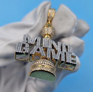 Pendentif Lettre en Moissanite Plaqué Or pour Occasions Festives Style Hip Hop - Product Image 2