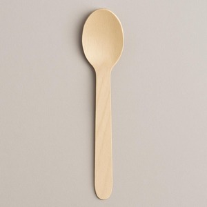 155mm Birchwood Disposable Dessert Spoon Cutlery for Ice Cream Yogurt Pudding Cups Cafes Dessert Shops Catering - Product Image 1
