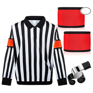 Unisex Adult <b>Black</b> <b>White</b> <b>Striped</b> Long Sleeve Referee Shirt Soccer Apparel Moisture Wicking Polyester Referee Jersey - Product Image 3