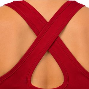 Camiseta Deportiva Personalizada para Mujer, Color Rojo, Estilo Racerback, Sin Mangas, Absorbe la Humedad, para Gimnasio, Yoga, Fitness, Running, Deportes, Diseño Personalizado OEM - Product Image 5
