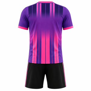 Conjunto de Camiseta de Fútbol para Hombre WARPRO, Degradado Morado y Rosa, Manga Corta, Absorbe la Humedad, Ajuste Atlético, Uniforme de Fútbol para Todas las Temporadas - Product Image 2