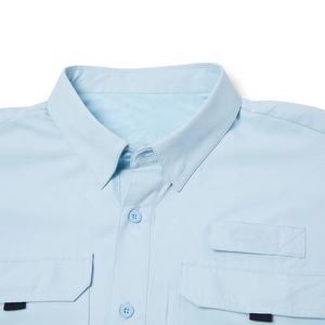 Chemise d'équipe d'extérieur pour hommes Sun, respirante, logo brodé, vente en gros d'usine, polyester et élasthanne, chemises de pêche décontractées - Product Image 2