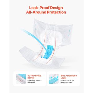 Culotte d'incontinence pour adulte de taille XL avec onglets adhésifs pour hommes et femmes - Product Image 4