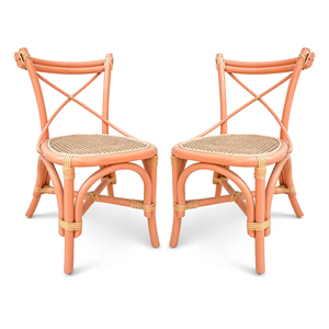 Rattan Baby Dining Kids <b>Chair</b> Cross Back Seat Durable Eco-Friendly Indoor Modern Design Kitchen Playrooms <b>Nurseries</b> Bedroom - Product Image 3