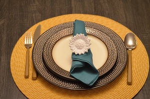 Flower Shape Resin Napkin <b>Ring</b> Classic Table Decoration Wedding Napkin <b>Rings</b> - Product Image 1