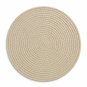 Set de table rond tressé fait main en coton naturel, style rustique, pour la maison et les fêtes - Product Image 1