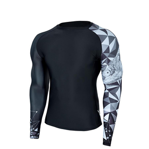 Rashguard personnalisé pour homme, manches longues, compression respirante, Spandex/Polyester 300g, écologique, imprimé par transfert thermique, UPF50 - Product Image 1