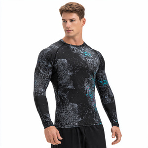 <b>Base</b> <b>Layer</b> MMA Compression Tops <b>Long</b> <b>Sleeve</b> Sublimation Rash Guard Shirts Men's Lightweight Athletic Wear Printed Tight Shirt - Product Image 1