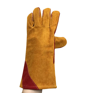 Durable Garden Adjustable Heat Resistant Long Hand Cow Leather Tig Welding Safety Gloves for Welder Workers - Product Image 5