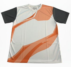 Men's Sublimated <b>Soccer</b> Jersey White Orange Black Short Sleeve Moisture Wicking Crew Neck Regular Fit Adult All Seasons - Product Image 1