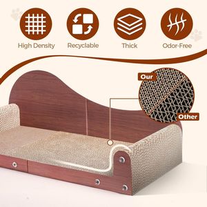 26.4\" Large Indoor <b>Cat</b> Scratcher Bed Durable Extra-Large Cardboard Couch <b>Scratch</b> Pad Sof <b>Cat</b> <b>Tree</b> & Scratcher - Product Image 3