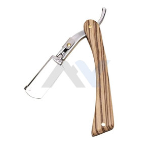 Rasoir manuel haut de gamme en acier inoxydable, rasoir droit de barbier, manche pliable, tondeuse à barbe professionnelle jetable - Product Image 1