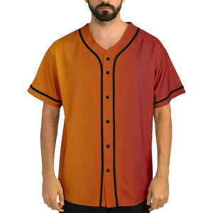 Maillot de baseball à manches courtes en polyester 100 % respirant, anti-transpiration, protection UV, imprimé par transfert thermique, vente en gros à prix réduit - Product Image 1