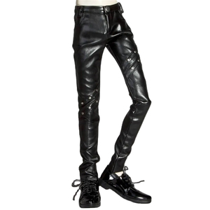 Hip Hop Hair on Hide Slim Fit Canvas Printed Mid Waist <b>Stretch</b> Breathable Motorcycle Flared Trousers for <b>Men</b> - Product Image 4