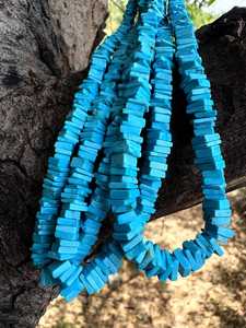 Perles carrées en howlite turquoise de qualité supérieure, collier de bijoux bohèmes (4x5mm) - Product Image 3