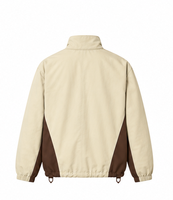 Survêtement coupe-vent imperméable 100 % polyester, avec doublure imprimée OEM, design de veste et pantalon à fermeture éclair, poids lourd, écologique