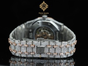 นาฬิกาข้อมือผู้ชาย Pahal Jewels รุ่นหรูหรา ระบบจักรกล ขนาด 40 มม. ตัวเรือนสแตนเลส กระจกแซฟไฟร์ ประดับเพชร หน้าปัดแบบโครงกระดูก สายแบบอนาล็อก ขนาด 16 มม. - Product Image 5