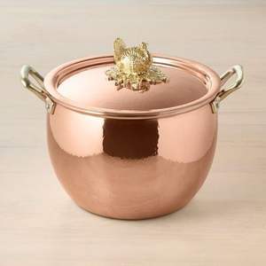 Casserole de luxe en cuivre avec couvercle et poignées en laiton – Ustensile de cuisine haut de gamme pour restaurants et traiteurs - Product Image 5