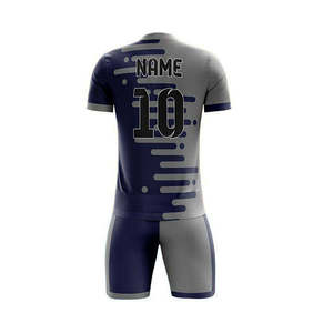 Maillots de football unisexes personnalisés, ensembles de tenues de football à séchage rapide, 100% polyester, logo à pois sur le devant, ensemble de vêtements de football - Product Image 2