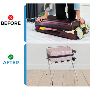 ผลิตในไต้หวัน ชั้นวางกระเป๋าเดินทางโลหะแบบพนักพิงสูงทันสมัย สำหรับใช้ในโรงแรมและเฟอร์นิเจอร์เชิงพาณิชย์ - Product Image 4