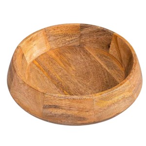 Grand saladier rond en bois texturé de qualité supérieure pour salades et fruits, idéal pour la table de cuisine moderne, à prix abordable. - Product Image 3