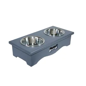 2022 Neues Design Luxus Cartoon Style Fütterung futter Wasser Katze Hund Pet Bowl Feeder Mit Ständer neu angepasst modisch