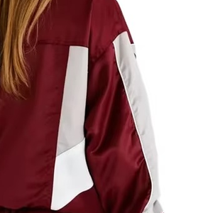 Women's <b>White</b> Black Solid Casual Hooded Short Sports Wear <b>Set</b> Long Sleeve Regular Fit Full Waterproof Fleece <b>2</b>-<b>Piece</b> Sports Wear - Product Image 3