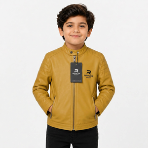 Premium quality kids <b>leather</b> <b>jacket</b> with comfortable feel stylish appearance warm protection and durable everyday performance - Product Image 4
