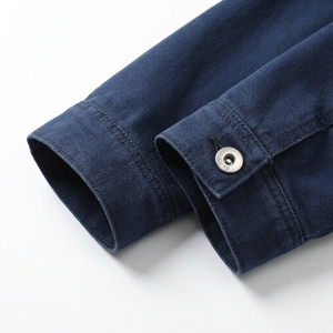 Blouson en jean bleu marine pour homme, décontracté, hiver, à capuche, entièrement zippé, antibactérien, respirant, doublure polaire écologique, revêtement frontal - Product Image 2