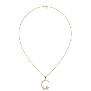 สร้อยคอทองคำสีโรสโกลด์สำหรับผู้หญิง พร้อมจี้เพชรสร้างในห้องปฏิบัติการ เหมาะสำหรับลุคคลาสสิกและโอกาสเป็นของขวัญ - Product Image 3