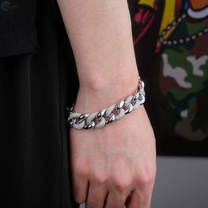 Bracelet en diamant cultivé en laboratoire, style cubain, luxueux, hip-hop, brillant, style rappeur, pour homme - Product Image 2