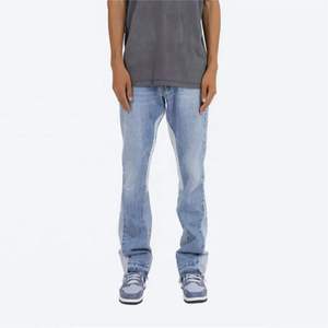 Breathable Casual Men's <b>Jeans</b> Pants with Straight Pattern <b>Elastic</b> <b>Waist</b> Wider Leg Openings-Great Wearing Comfort Sale - Product Image 4