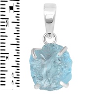 Pendentif aigue-marine brute naturelle en ensemble de broches collier en argent Sterling boucles d'oreilles en pierres précieuses faites à la main bijoux de pierre de naissance de mars