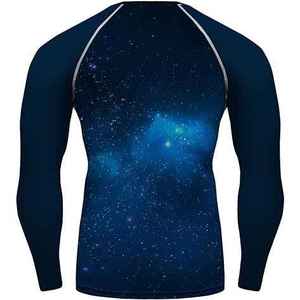 เสื้อรัดกล้ามเนื้อสำหรับผู้ชาย ผลิตจากผ้าสแปนเด็กซ์ โพลีเอสเตอร์ ไนลอน ป้องกันแบคทีเรีย เสื้อแขนยาวสำหรับผู้ชาย เหมาะสำหรับกีฬาบราซิลเลียนยิวยิตสู - Product Image 6