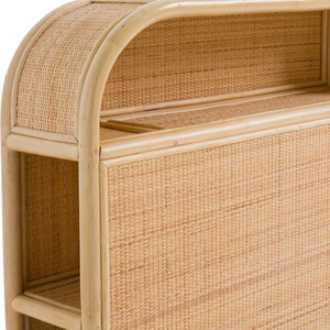 Tête de lit en rotin vintage au design moderne avec mini bibliothèque, meuble multifonctionnel pour chambre à coucher, provenance Vietnam - Product Image 3