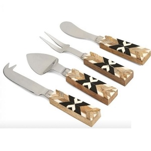 Custom Logo 304 Stainless Steel <b>Cheese</b> <b>Knife</b> <b>Set</b> of 4 Piece With Resin Handle Fork Spreader Heart <b>Knife</b> Wedding Events Tableware - Product Image 4