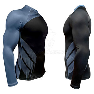 Stylish Flexible Training <b>Gym</b> Running Men Long Sleeve Rash Guard Made With Durable Material For Full Range Athletic Motion - Product Image 3