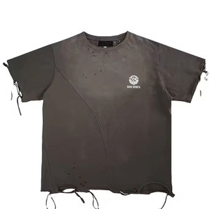T-shirts imprimés délavés de haute qualité fabriqués au Pakistan, coupe ample, prix de gros, 100% coton, pour hommes - Product Image 1