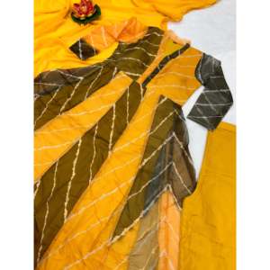Vêtements et accessoires traditionnels musulmans de créateur Robe de soirée élégante Anarkali avec Pent et Dupatta - Product Image 2